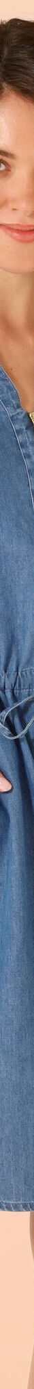 Robe courte col zippé, denim léger (stone) Robe courte col zippé, denim léger (stone)